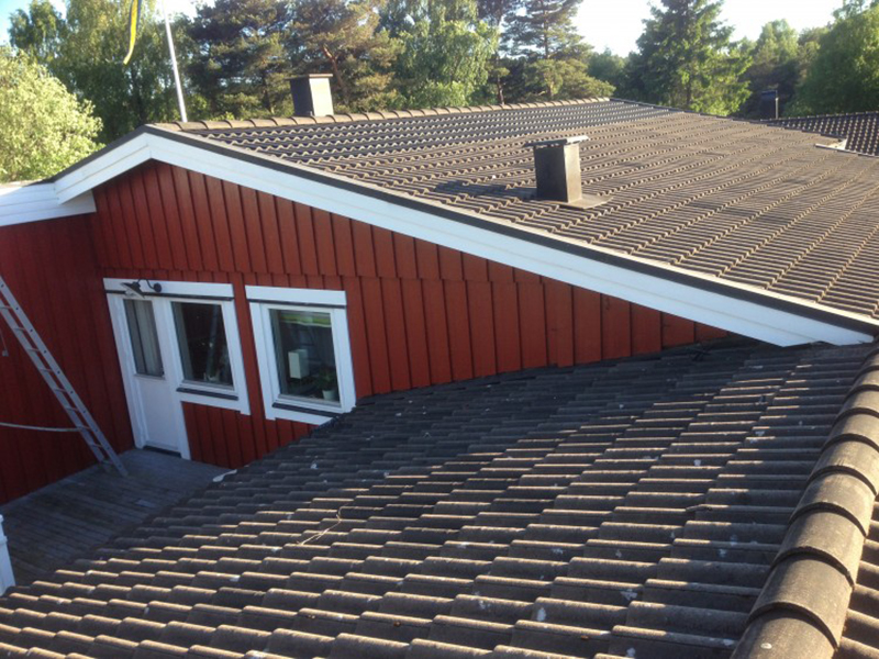 Fasad takrenovering till villaagare Soderhagen Vega